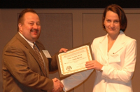 North Central Branch President Steve Paszkiewicz with 1st Place Soils Poster Winner Natalia Rogovska.