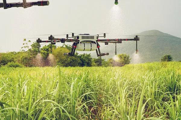 drones over a large crop/field