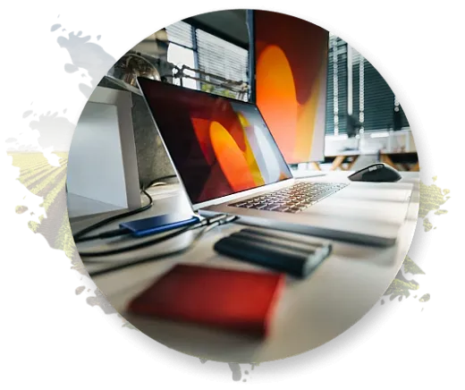 Laptop on desk